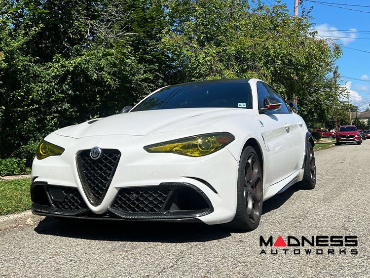 RE ARRIVAL/再入荷 Alfa Romeo Stripe Red - Fiber Carbon - Covers Mirror Giulia ラウンド用品・アクセサリー